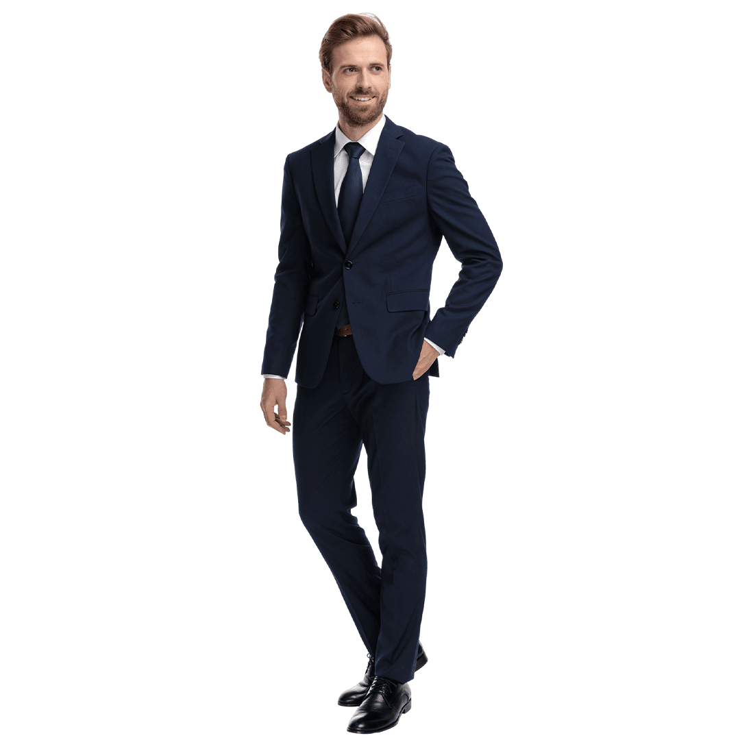 Midnight Navy Single-Breasted Tailored Suit